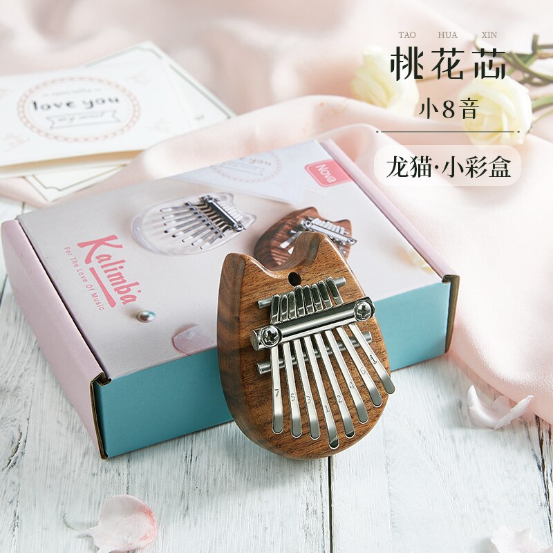 Kalimba duimharp karin bach mini vingerpiano draagbare 8- tonige dubbele vingerpiano kristallen kaart lymfe