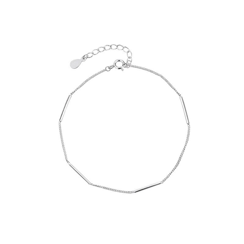 Anenjery Delicate Dunne Ketting Armband Voor Vrouwen Anti-Allergisch Zilveren Kleur Armband Met S925 Stempel S-B399: Default Title