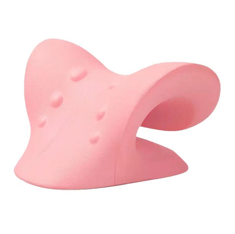 Neck Shoulder Stretcher Relaxer Cervical Chiropractic Traction Device Pillow For Side Back Stomach Sleeper Remedial Pillows: Pink