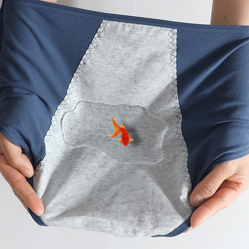 Bragas menstruales de cintura alta para mujer, pantalones de período ancho, ropa interior fisiológica a prueba de fugas, calzoncillos femeninos de algodón de talla grande L-4XL