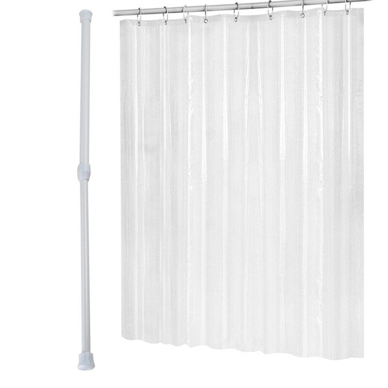 Teleskopisk duschstång teleskopisk stångstång dusch vit 30-50 cm & 180 cmx 180cm plast peva duschdraperi