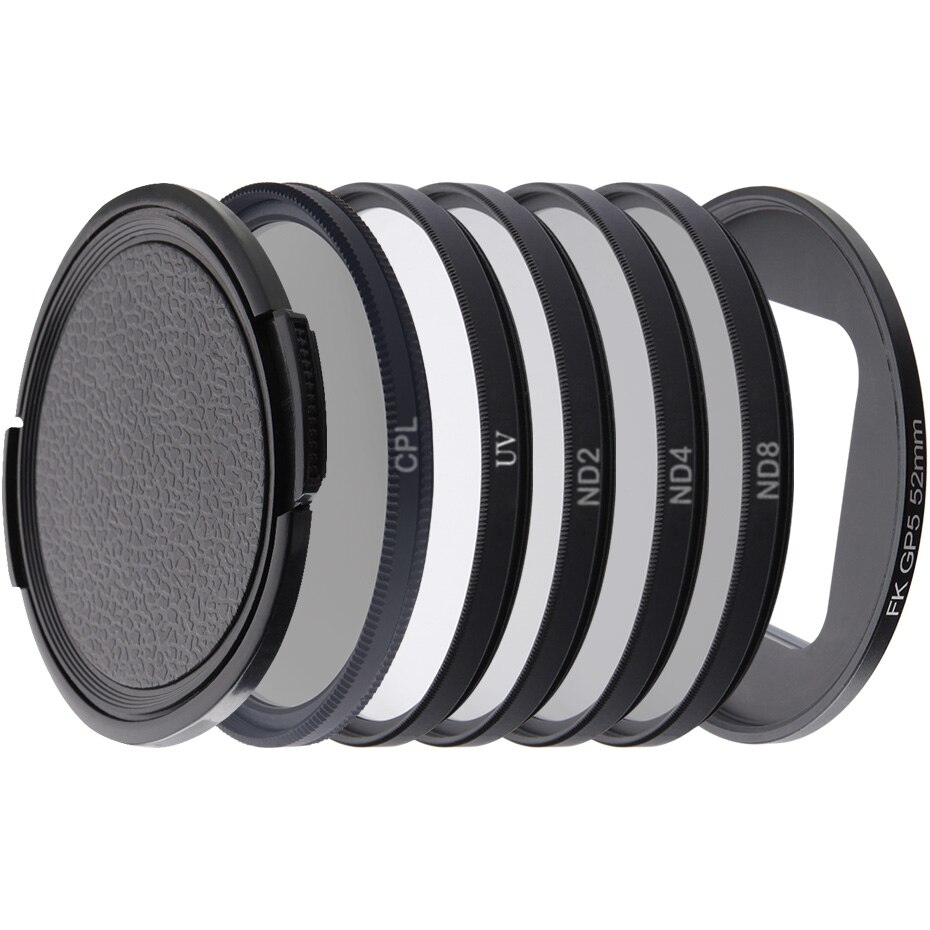 Go Pro-filtro de Cámara de Acción Hero 5, 6, 7, Black , 52mm, polarizado CPL/ND 2 4 8/filtros de protección UV para GoPro Hero 5 6 7, accesorios: UV CPL ND 2 4 8
