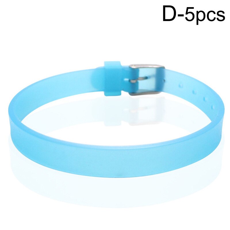 5pcs Silicone Wristband Bracelet Casual Bangles Wrist Band Sports Jogger Running Adjustable Jewelry Accessories: D