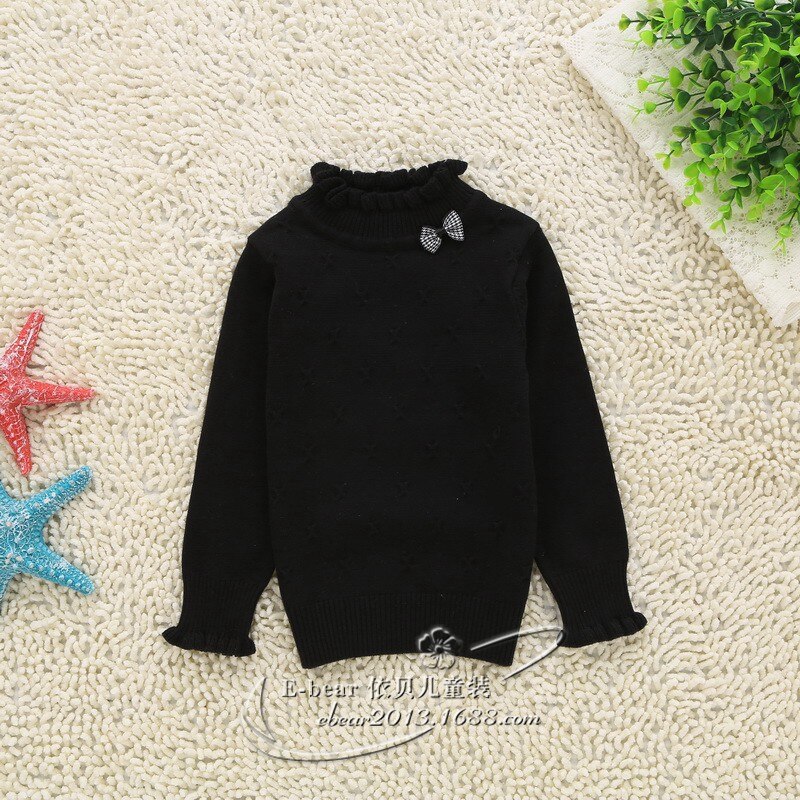 winter girls' sweaters 6-12 years children sweaters B1258: black / 7
