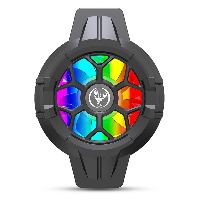 Usb Mobiele Telefoon Rgb Koelventilator Oververhitting Radiator Cooler Non-Slip Siliconen Case Pads Led Down Systeem Jongens Meisjes: Black