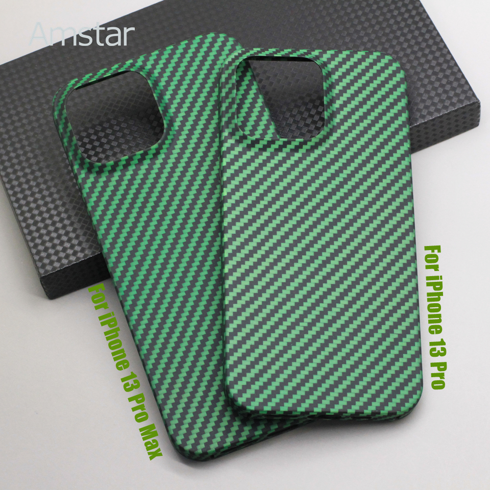 Amstar Emerald Pure Koolstofvezel Telefoon Case Voor Iphone 13 Pro Max 13 Pro Ultra-Dunne Anti aramid Fiber Iphone 13 Mini Cover