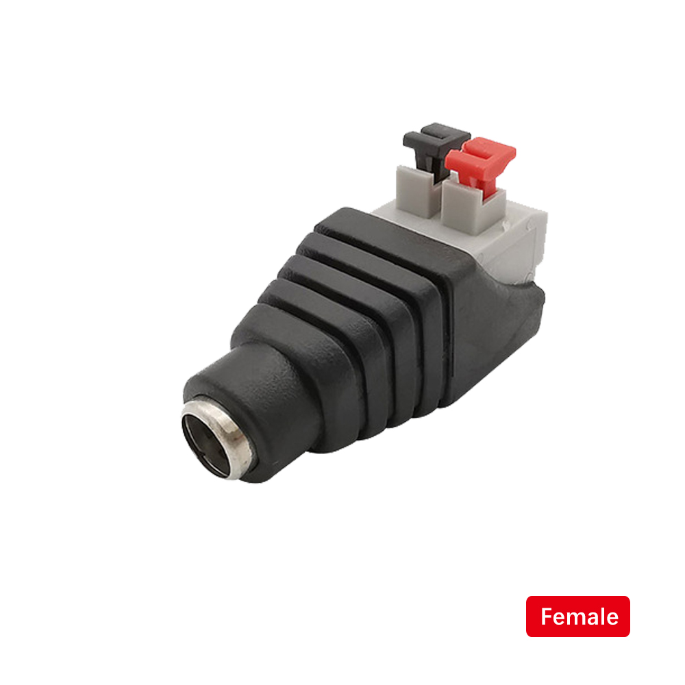 Connecteur d'alimentation 12V DC, 5 pièces, prise mâle femelle, baril 2.1mm x 5.5mm, adaptateur pour caméra de vidéosurveillance, Terminal d'alimentation de bande LED: Lavande