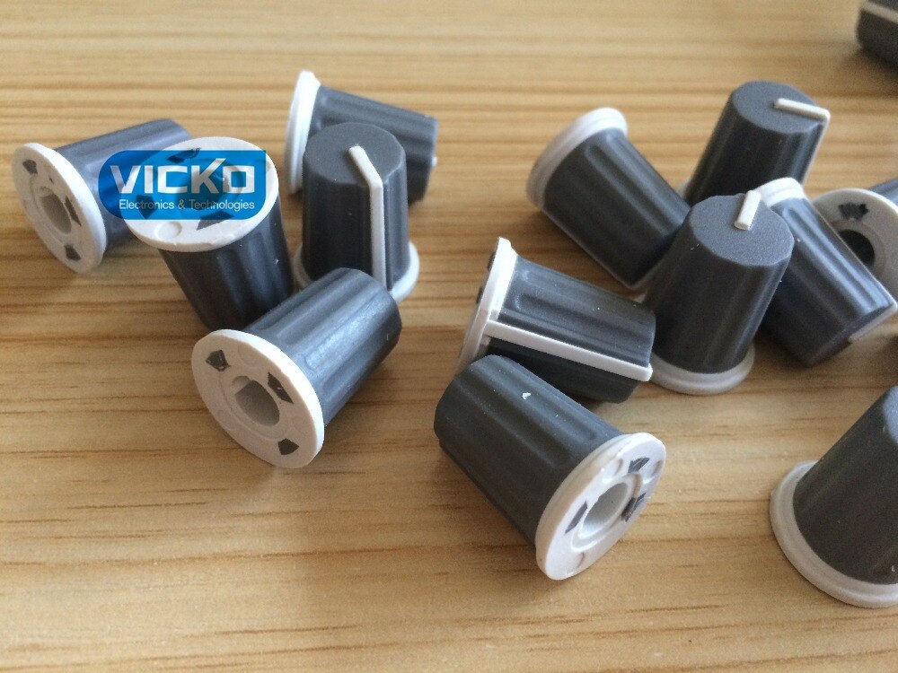 Tapa de perilla de goma para mezclador Pioneer DJM-800, potenciómetro de medio eje, 90 grados, color gris, 16x19MM, VK