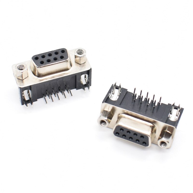 10 PCS DB9 Vrouwelijke Mannelijke PCB Mount D-Sub 9 pin PCB Connector RS232 Connector 90-graden gebogen naald DR9