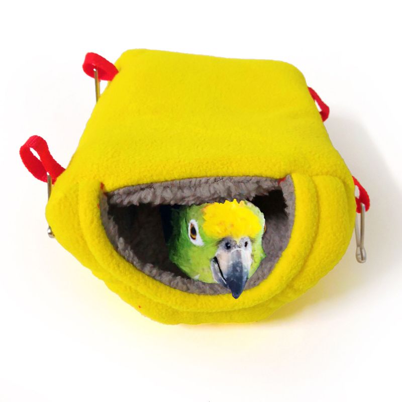 Kæledyr fugl reden hus papegøje seng hytte hængekøje hængende hule snuggle for lovebird: Gul / L