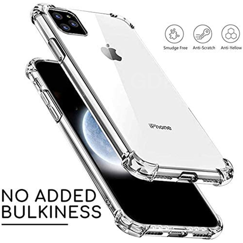 Shockproof Phone Cases For iPhone 11 Pro X Xs Max 12 Transparent Silicone Case For iPhone 7 8 6 Plus SE XR Case Back Cover