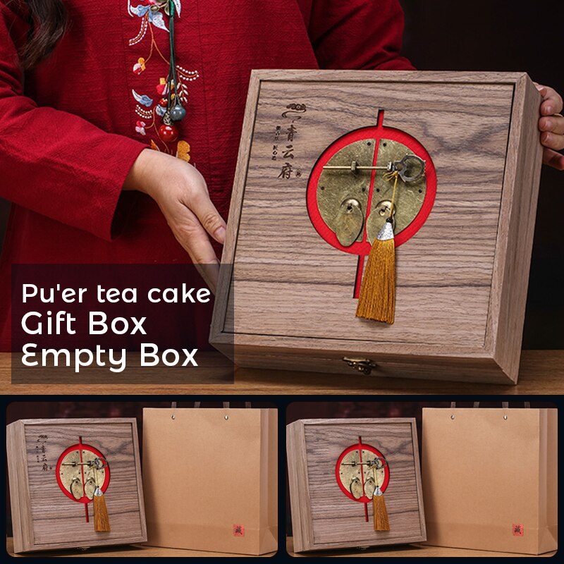 Pure Storage Box Wood Upscale Tea Boxes Traditional Chinese Culture Box Tea Caddy Container