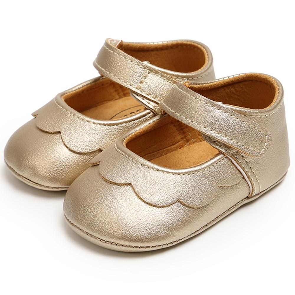Niño chico bebé niño lindo primer paseo primavera superficial gancho y bucle zapatos 0-18m zapatos de bebé: Gold / 12