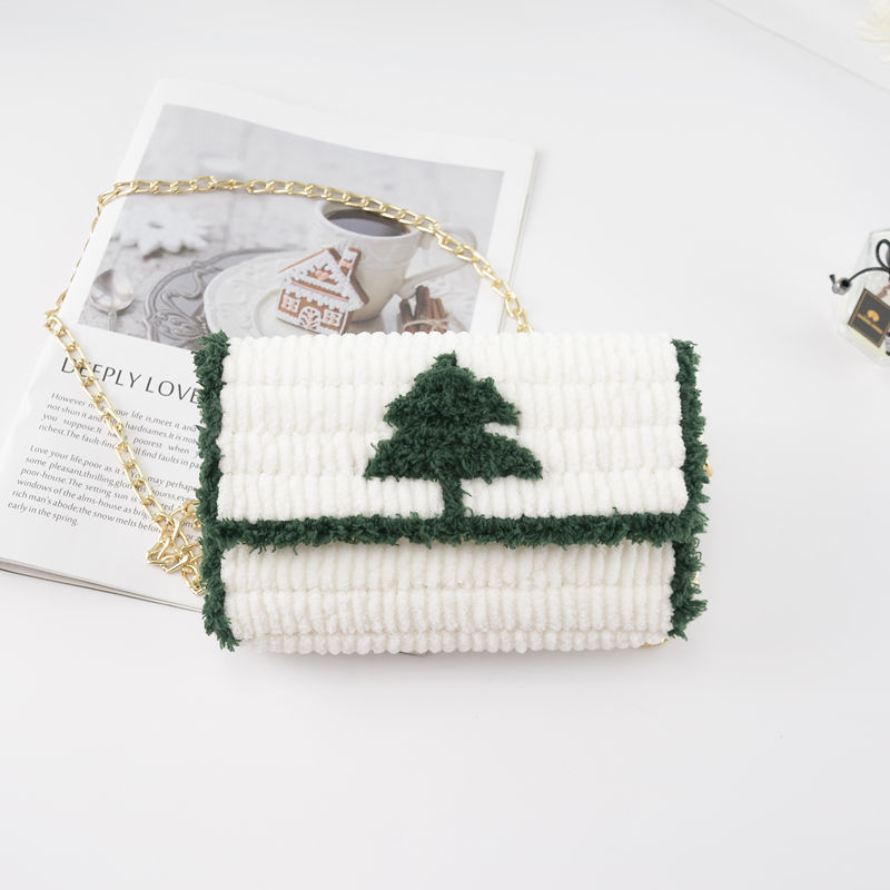 Bolsos creativos para manualidades, materiales de tejido artesanal, bolsa tejida a mano, gancho de pestillo práctico, accesorios de fabricación de bolsas de tela de malla, hecho a mano: Tree