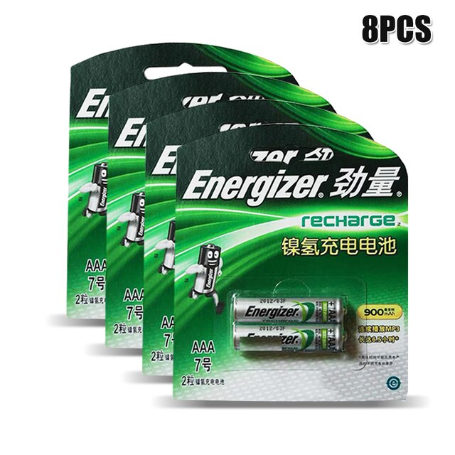 Energizer 1.2V 900mAh Ni-MH AAA Rechargeable Battery For Flashlight Mouse Camera Toy NIMH AAA 3A PreCharged Bateria Baterias: 8PCS