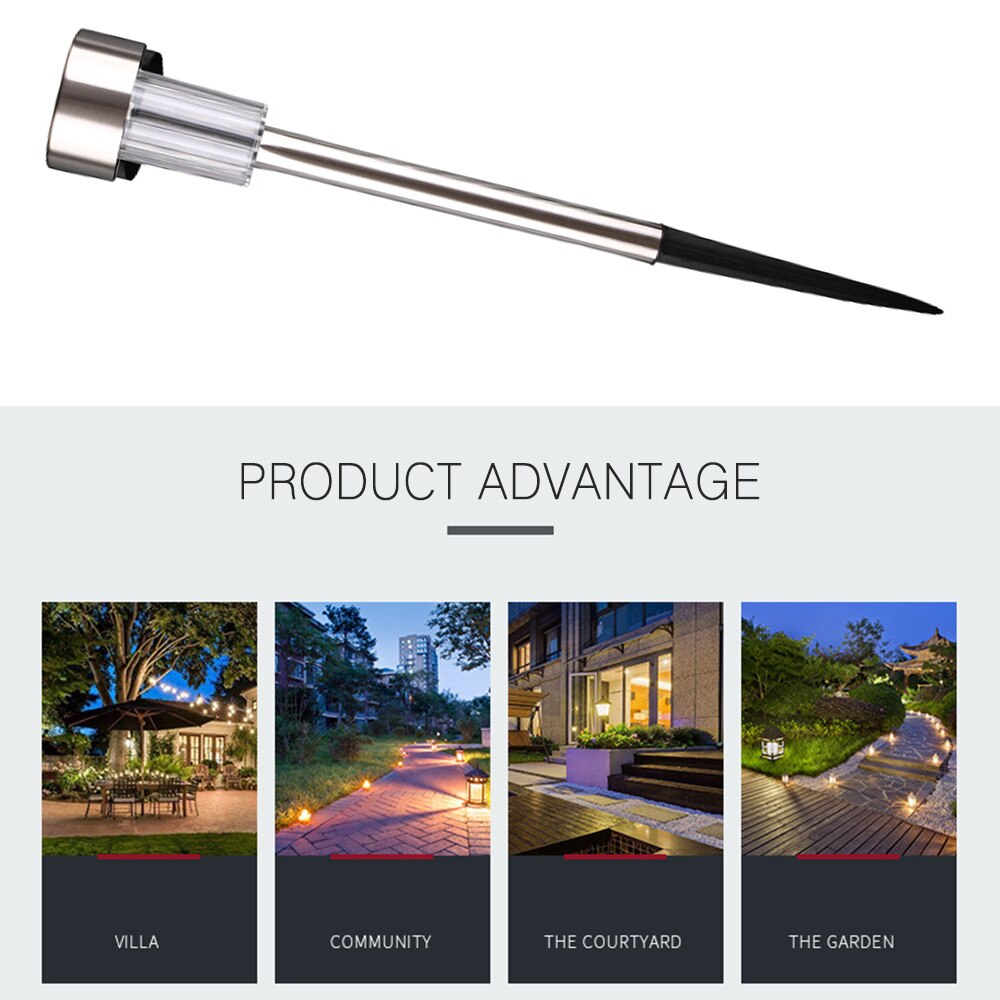 Led Rvs Solar Tuinverlichting Gazon Licht Energiebesparende Solar Lampen Voor Tuin Yard Outdoor Aarding Licht 12 stuks