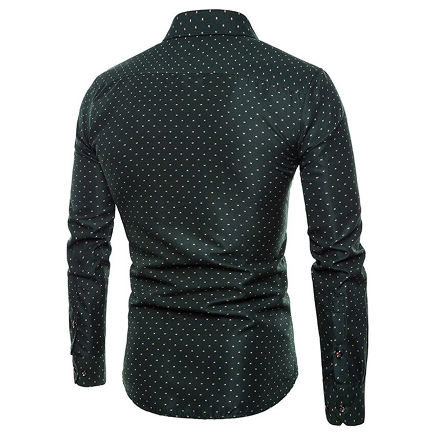 Skjorta man sommar affärer casual roupas camisa masculina slim fit långärmad maggies rollator lapel mörkgrön blommig kontor