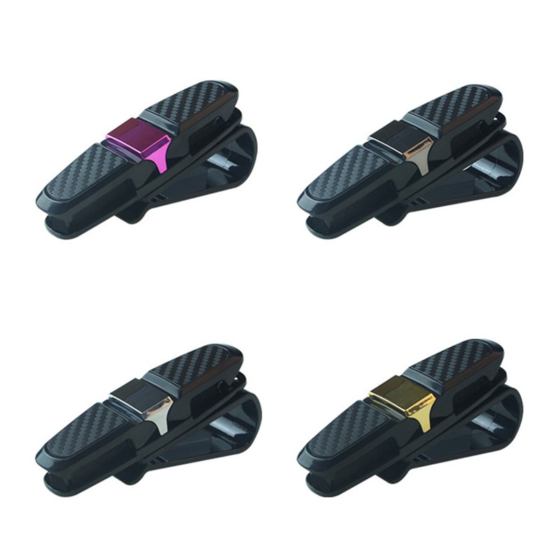 Portable Auto Fastener Cip Car Eyeglasses Clip Ticket Card Clamp ABS Car VehiGlasses Cases Black Car Sun Visor Sunglasses Holder