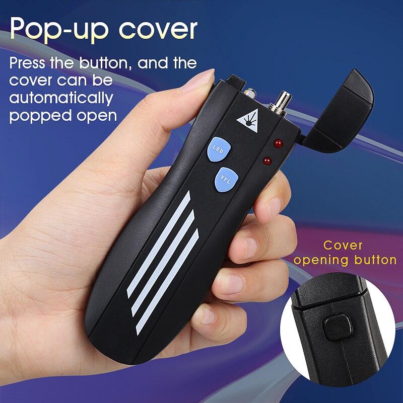 50MW Visual Fault Locator Optical Fiber Cable Tester VFL 5/10/20/30/50KM 2.5mm(SC/FC/ST) Interface FTTH Test Tools