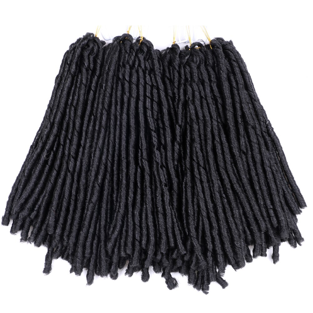 Glamo 14‘’soft locs crochet 70g/pc braids expressions braiding hair faux locs crochet hair jamaican bounce synthetic extensions: 1B