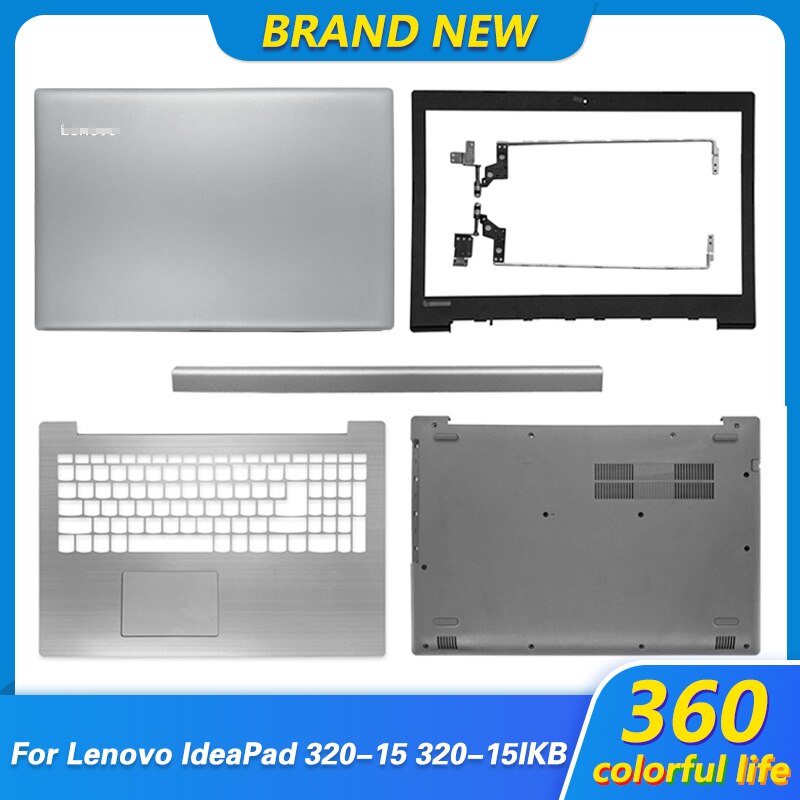 Nowy Laptop dla Lenovo IdeaPad 320-15 320-15IKB 320-15ISK 320-15ABR LCD tylna pokrywa/przednia ramka/zawiasy/podparcie dłoni/dolna obudowa srebrny