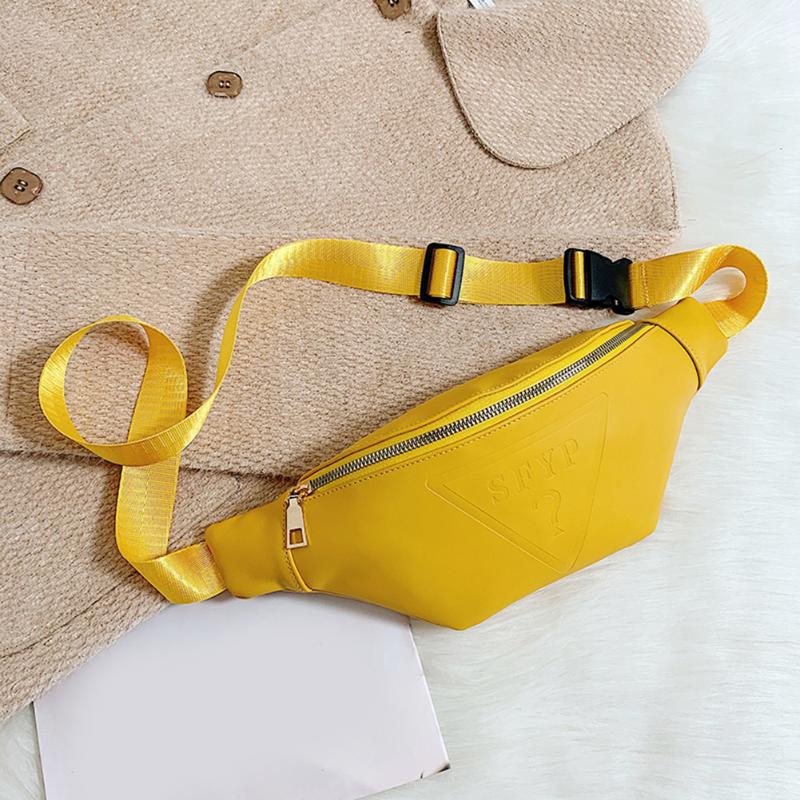 Enfärgad midjepack dam fanny bröstväska kvinnlig avslappnad dragkedja enkel pu läder crossbody axelväskor