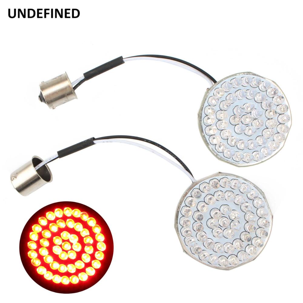 Bullet Style Turn Signal Indicator Lights 1156 LED 2" Inserts Lamp For Harley Touring Road Glide CVO Softail Dyna Sportster XL: Red