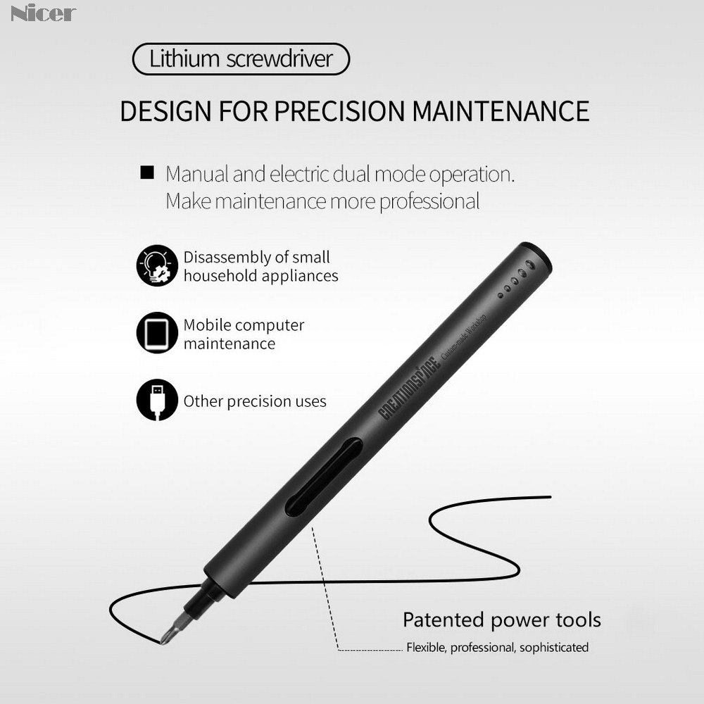 Mini Electric Screwdriver Rechargeable Cordless Power Screw Driver Kit With LED Light Lithium Battery Repair Tools