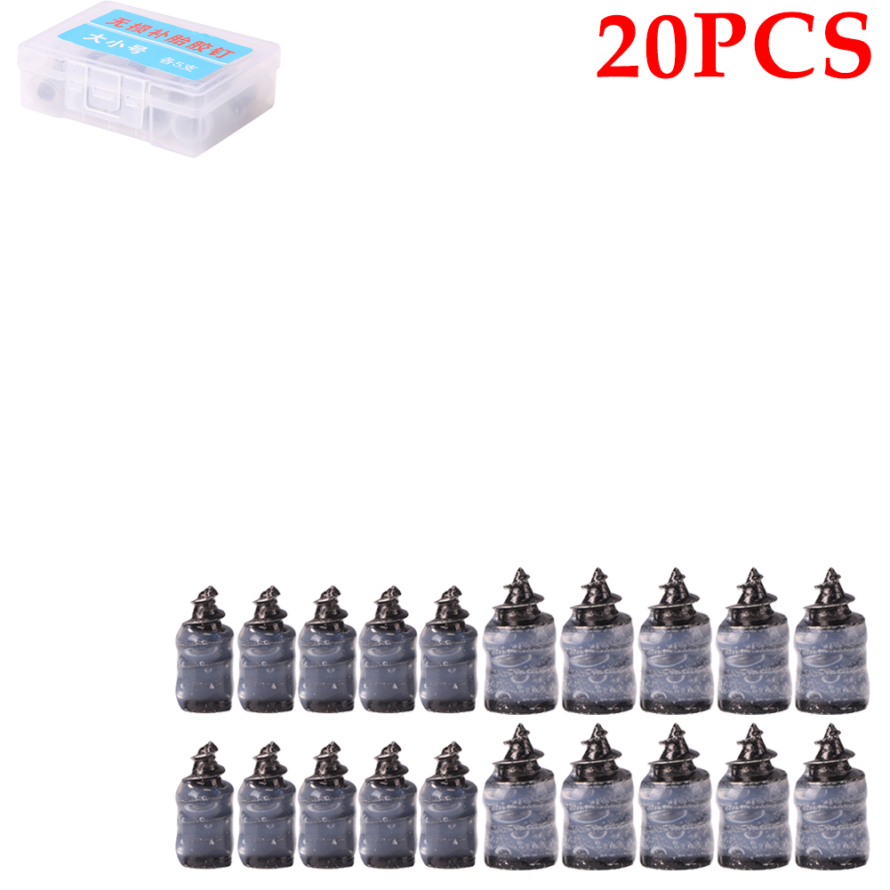 Clous de réparation de pneus sous vide pour voiture et moto, 10 à 50 pièces, pour camion, Scooter, vélo, réparation de crevaison, outils Tubeless, accessoires en caoutchouc et métal: WHITE