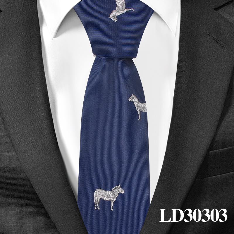 Animal Necktie For Men Polyester Jacquard Cartoon Neck Tie for Wedding Business Suits 6cm Skinny Ties Slim Men Tie Gravatas: LD30303