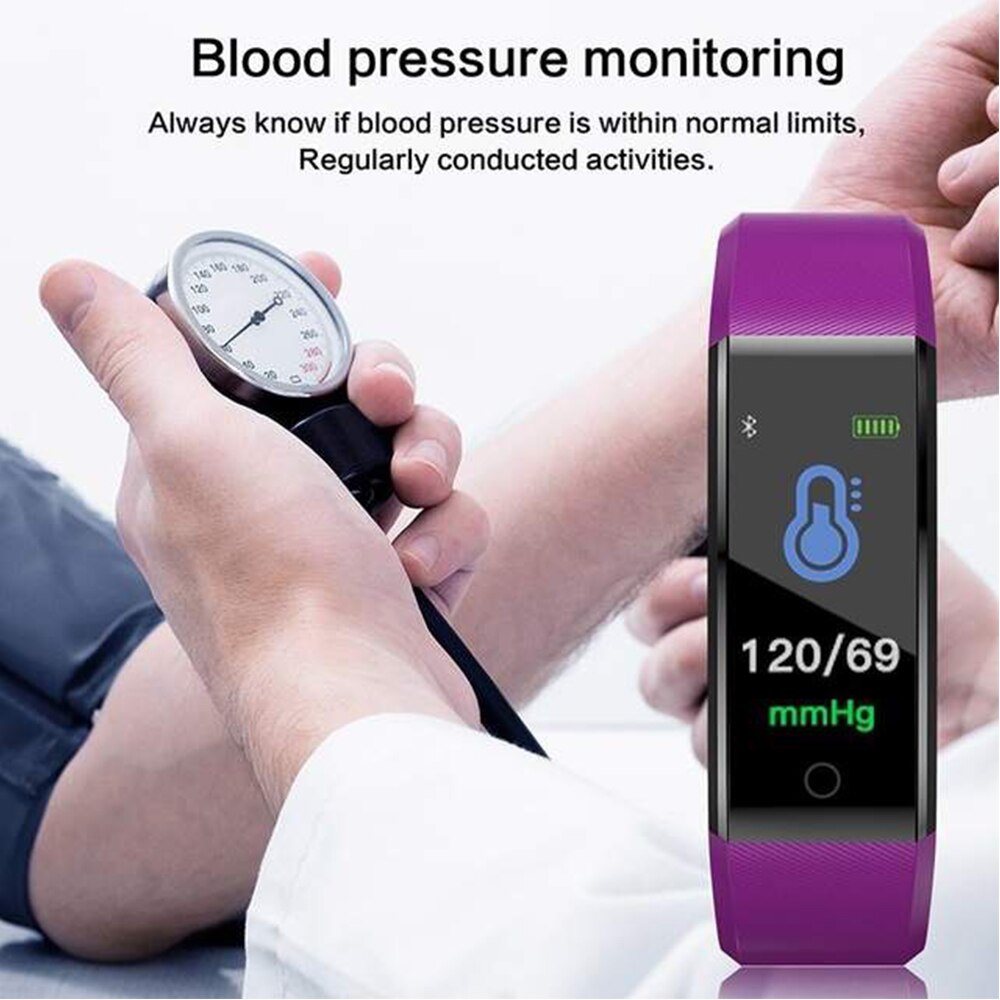 Oloey Health Bracelet Heart Rate/Blood Pressure/Pedometer Smart Band Fitness Tracker Wristband Mi Band 3 fit bit Smart Watch Men