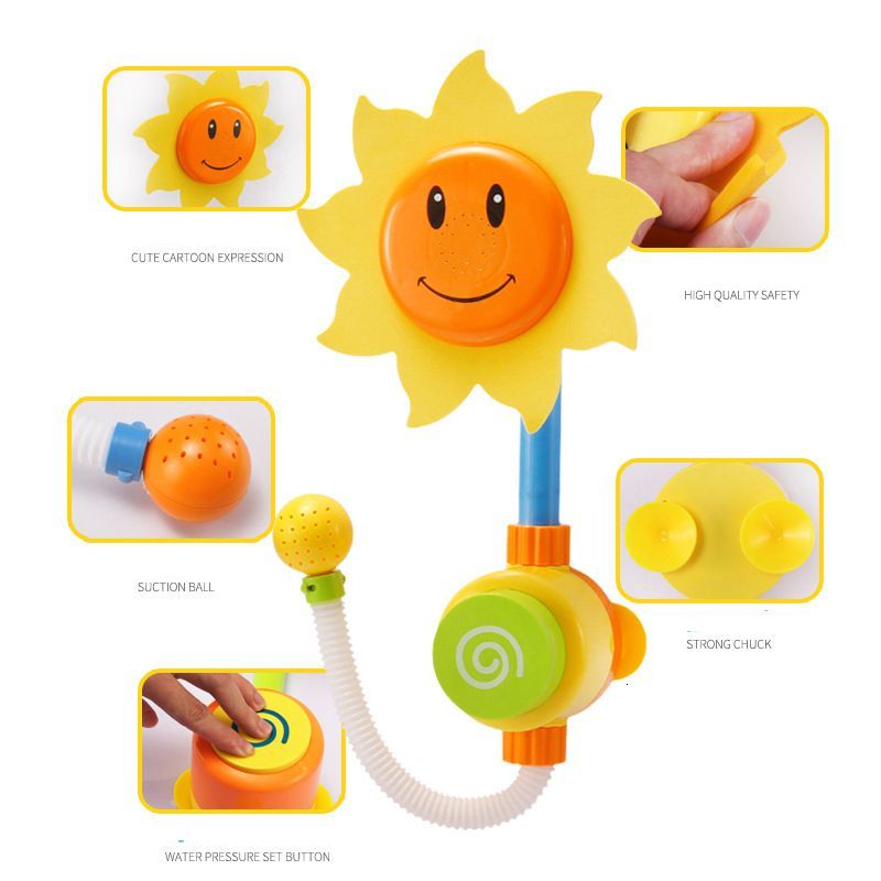 bebé baño juguete bañera girasol ducha grifo Spray agua natación baño juguetes para niños agua divertida juego