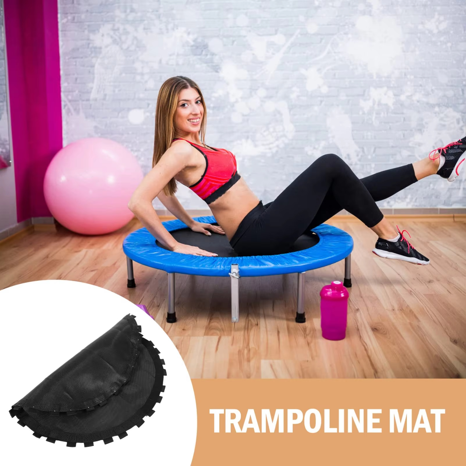 Trampoline Mat Jumping Pad Workout Durable Parts Reusable Accessory Family Gymnastics 36/40/45/48inch Replacement Jumping Mat