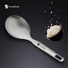 VamdHome Chinese Rice Scoop Kitchen Utensils Stainless Steel Rice Spoon With Long Handle Reusable Serving Spoon Soup Ladle