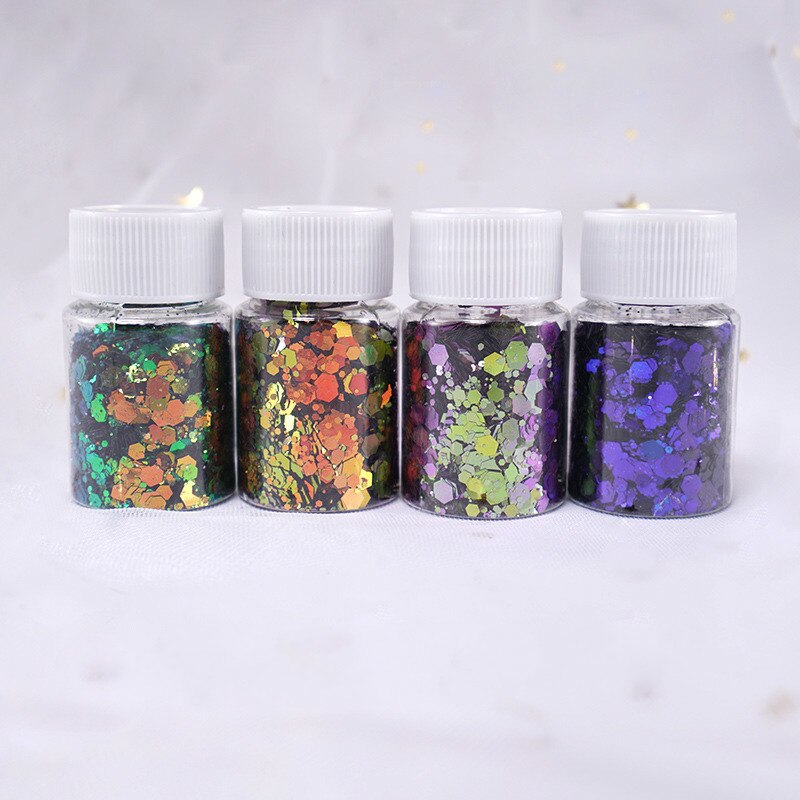 Chameleon Aurora Hexagon Glitter Bling Bling Filling for Resin Craft Festive Jewelry Tools UV Resin Iridescent 20ml