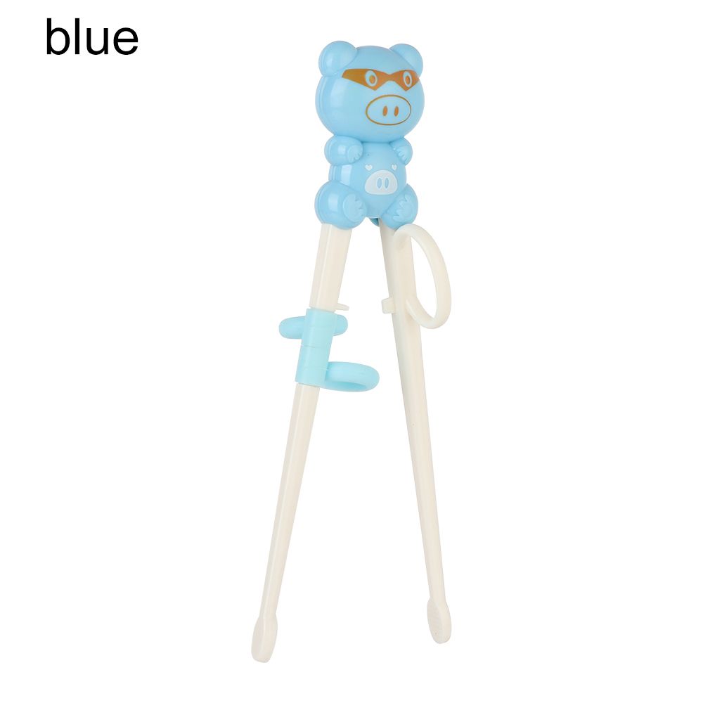 Finger Sets Correct Usage Practice Chopsticks Training Chopsticks Children Cartoon Pig Learning Chopsticks: blue