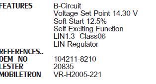 Nowy regulator napięcia alternatora 13364400 104211-8210 028121-5178PS UD18209są VR-H2005-221 ARN1170 028121-5178