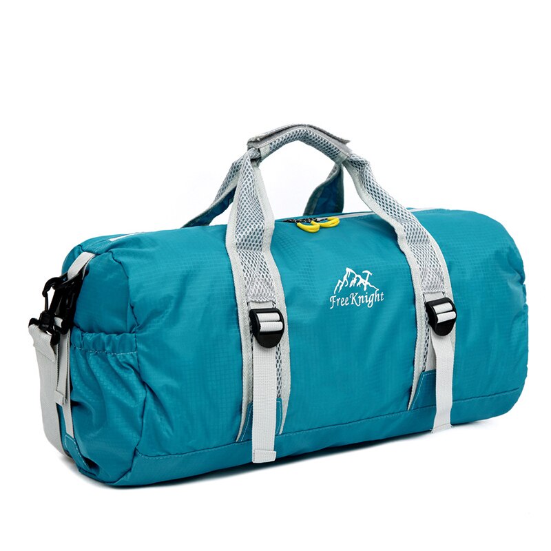 Udendørs vandtæt sports gym tasker nylon træningstaske ultralet foldbar fitness skuldertaske rejse håndtaske: Blå