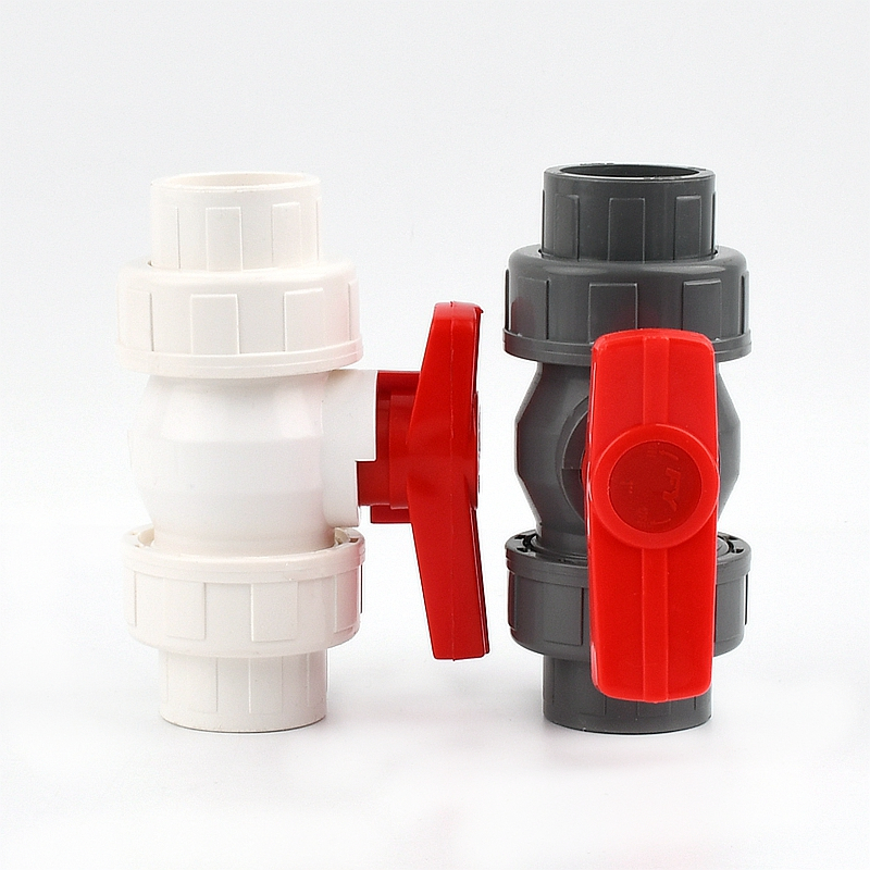 Conector de válvula de unión de tuberías de PVC, accesorios de tubería de agua, válvula de bola, adaptador de riego de jardín y agricultura, 20/25/32/40/50/63-110mm, 1 ud.