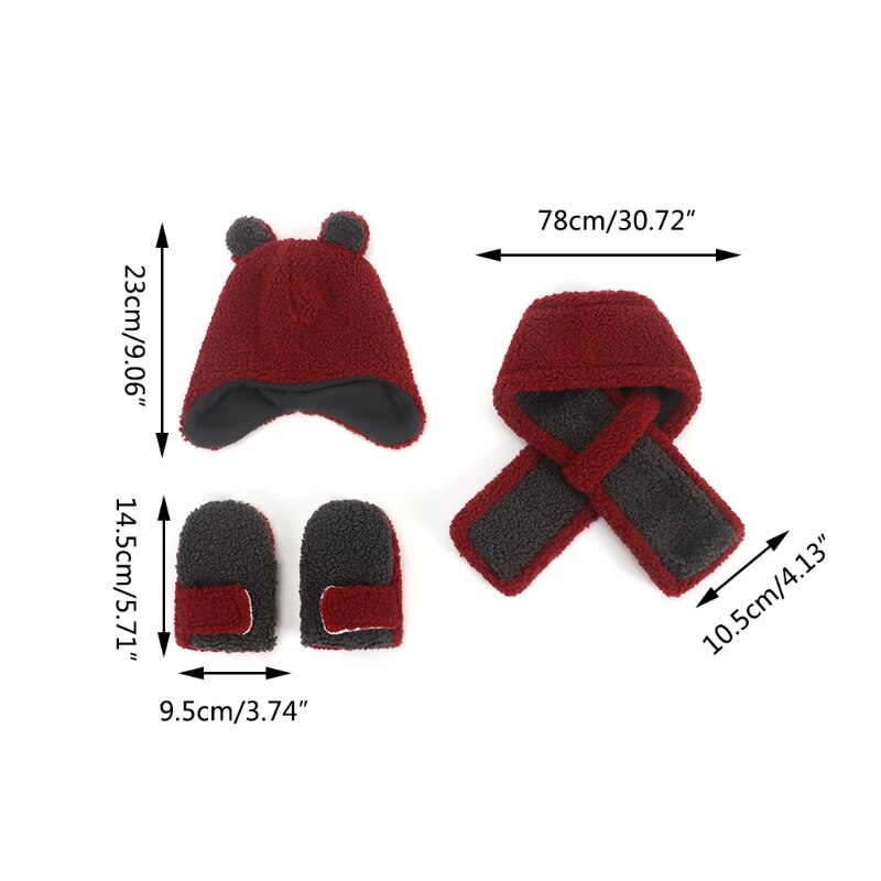 Drie Stuk Hoeden Sjaal Handschoenen Set Kinderen Hoed Winter Warm Gebreide Muts Herfst Winter Gilr En Jongen Mode Sets