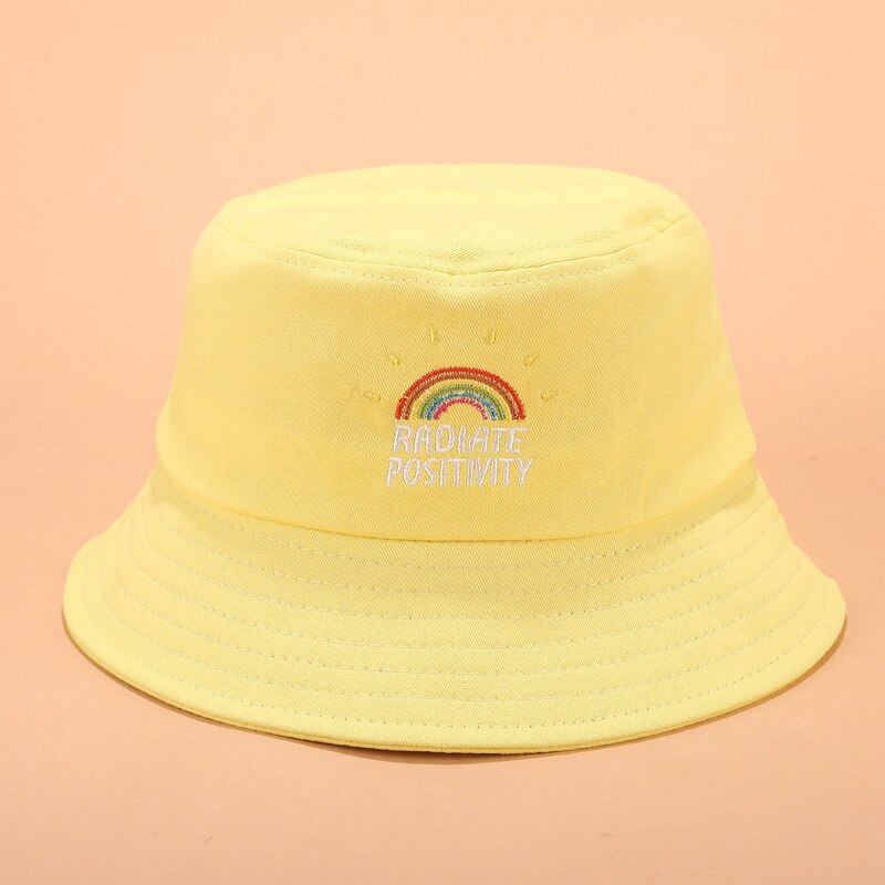 100% algodão bob chapeau femme panamá chapéu chapéu de pescador chapéu de praia chapéu de praia: YELLOW