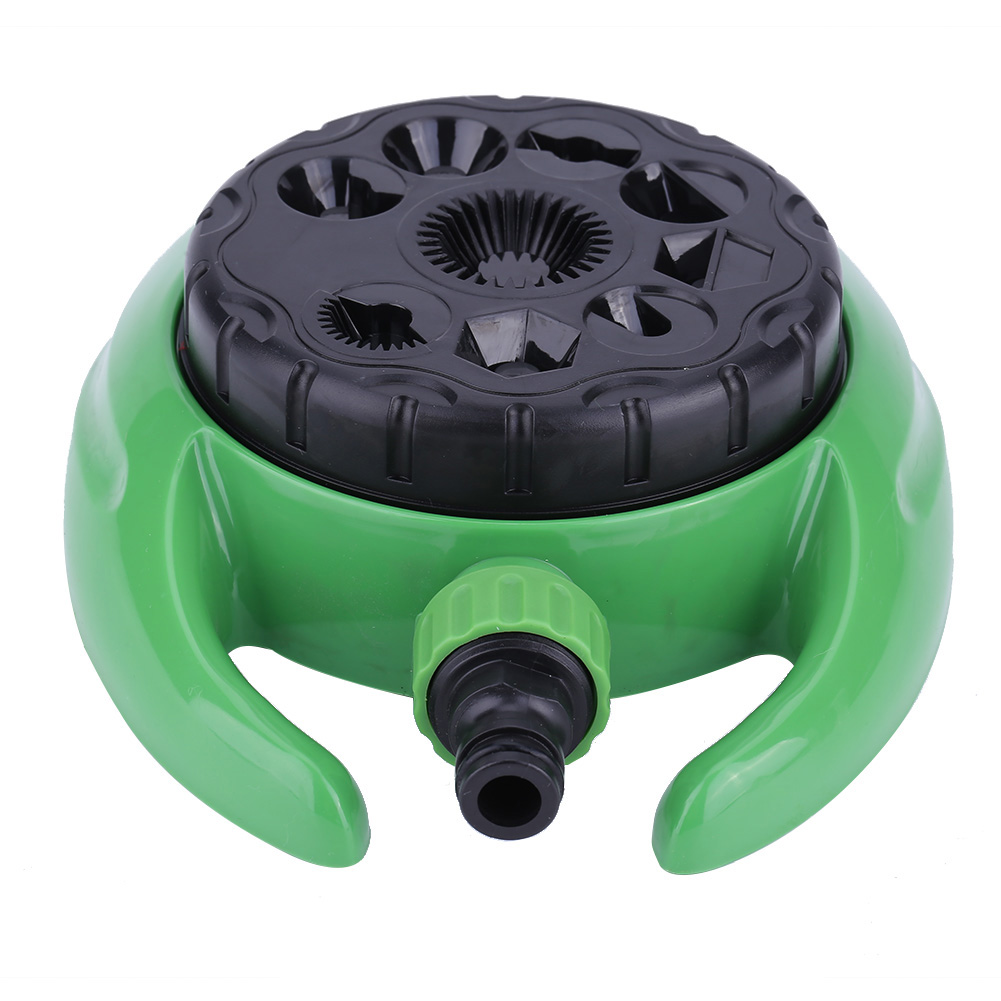Backyard Dial Sprinkler Automatic 360 Rotating Watering Irrigation System 9-Pattern Turret Spray Stationary Sprinkler Head