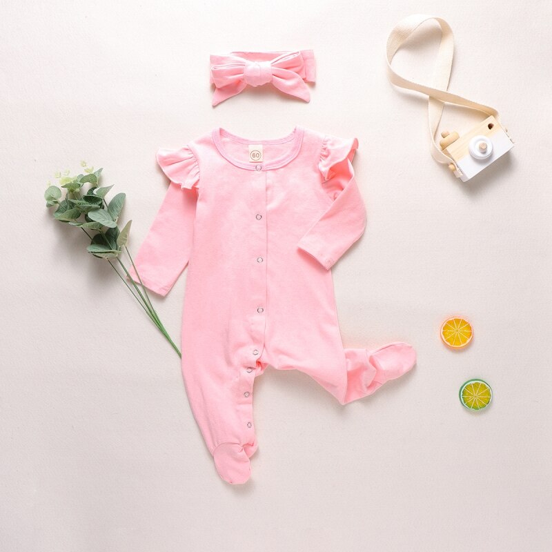 Neugeborenen Baby freundlicher Langarm Strampler Footies Gesamt Kleinkind freundlicher Homesuit Mädchen Jungen Kleidung Anzug mit Headwear: P / 70