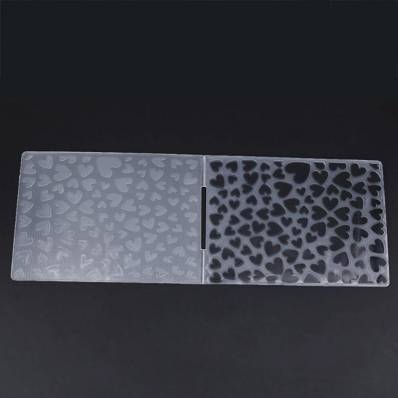 Love Heart Pattern DIY Plastic Scrapbook Embossing Template Cake Stencils Card DIY Craft Embossing Folders