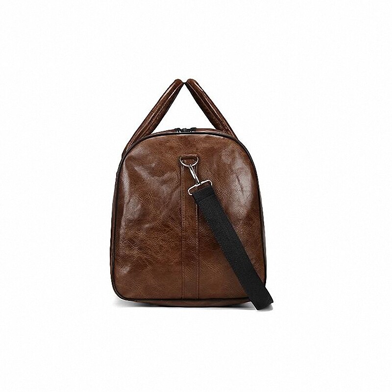 Male PU Leather Travel Bag Large Duffle Short Trip Travel Totes Big Fitness Bags Handbag Bag Luggage Weekend Shoulder Bag