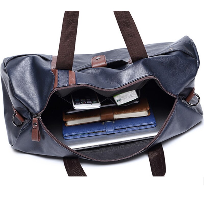 oben PU Leder Reisetaschen Zylinder Männer Duffle Tasche Gepäck Wasserdichte Handtaschen für Männer bolsa de couro Tasche L483