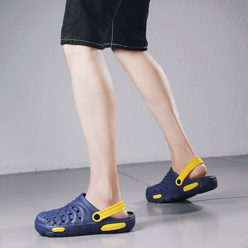 PULOMIES Pistoni di Estate Degli Uomini Sandali Massaggio Zoccoli Da Giardino All'aperto Scarpe Da Uomo Piscina Sandali Da Bagno Presentazioni Aziende Produttrici Giochi Muli Pistoni Della Spiaggia