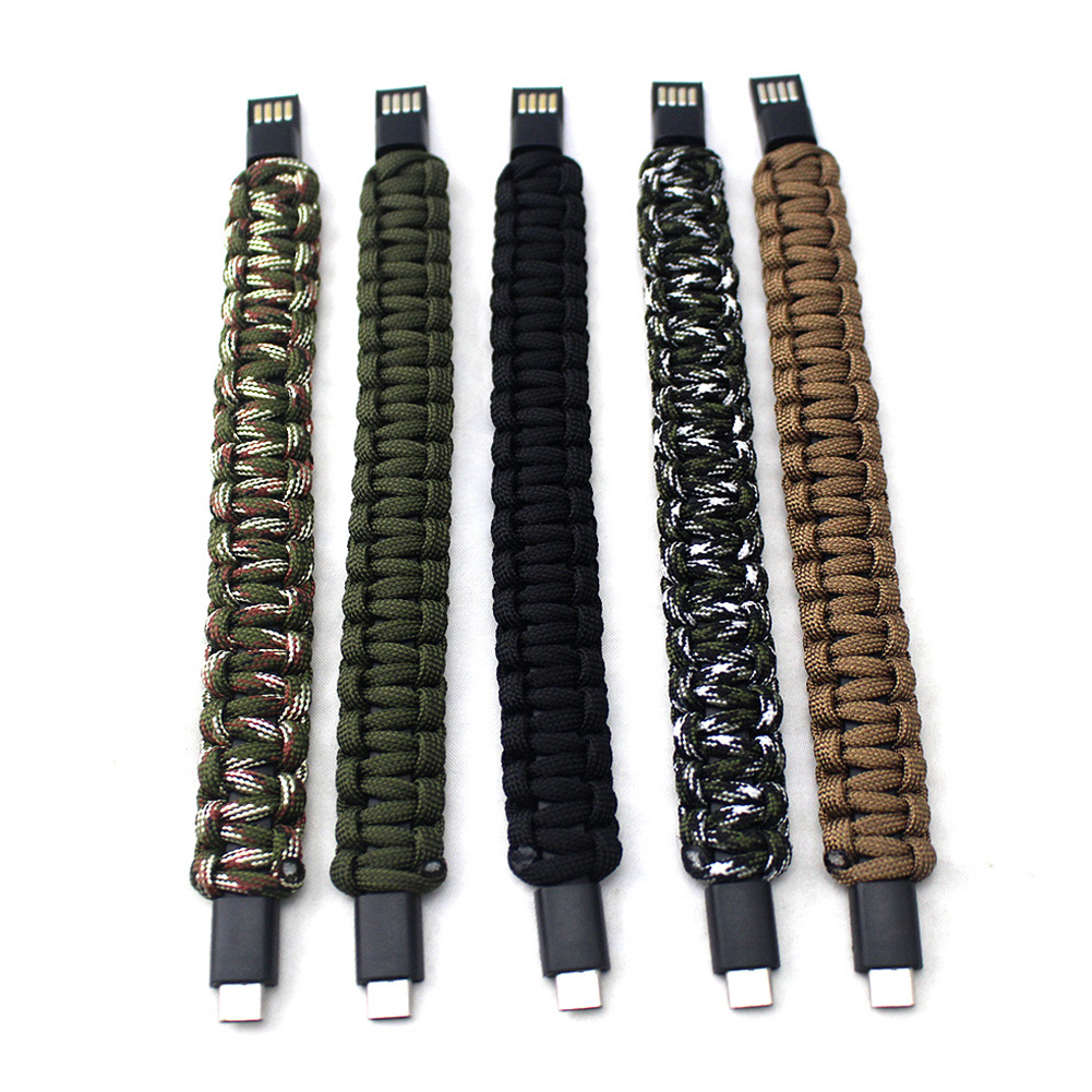 Telefon Geflochtene Armband Schnelle Portable Outdoor Draht Daten Kabel Wearable Wrist USB Lade Typ C Zubehör Für HUAWEI