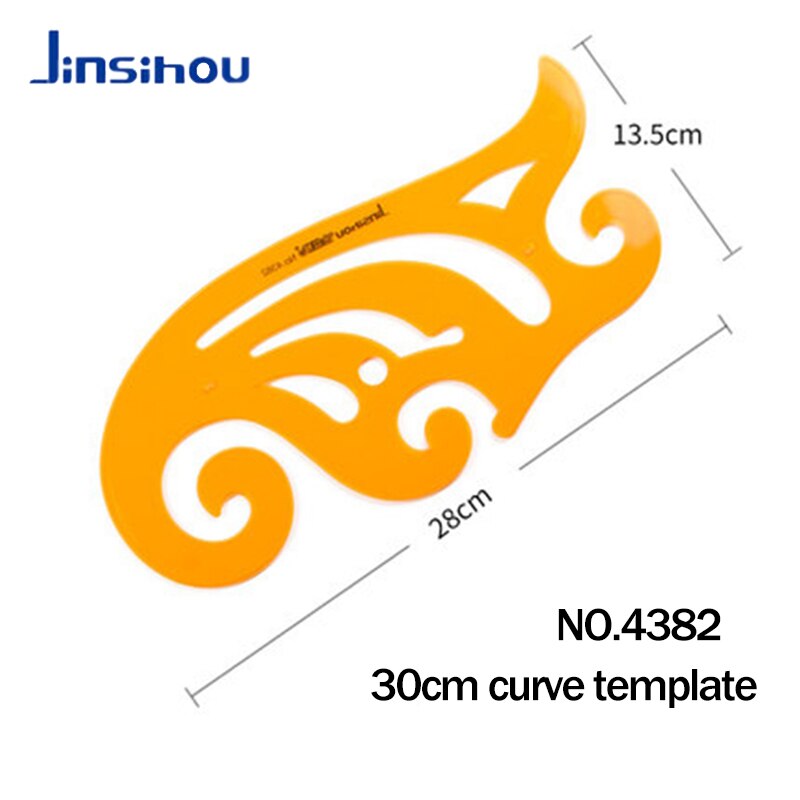 Jinsihou ritmall / stencil linjal k harts mjuk arkitekt / konstruktion / geometri / matematik / möbler / kurva / runt mätverktyg: Nr .4382
