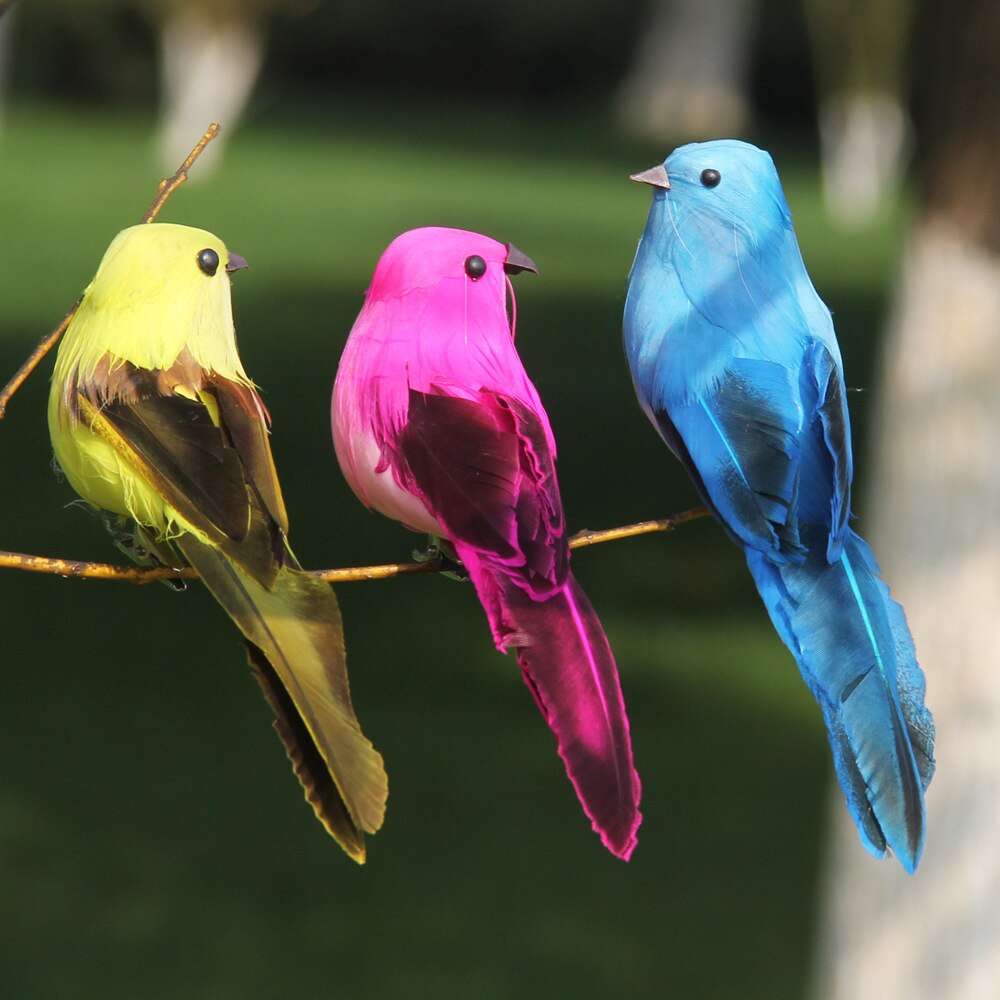 Foam Home Outdoors Garden Wedding Decoration Ornament 1pc Feather Artificial Parrots Imitation Bird Model DIY Party Use